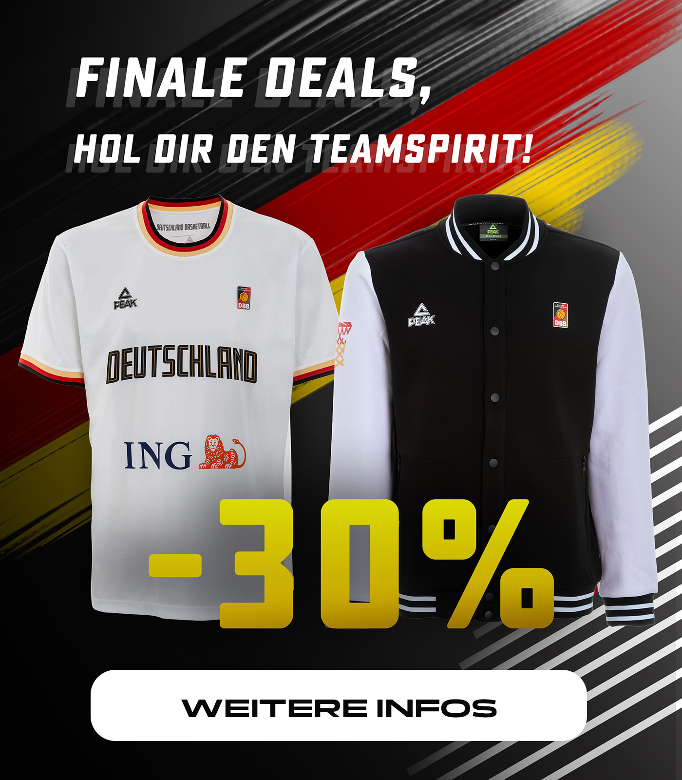 Banner: Deine Fanartikel, dein Team Deutschland bis zu 30%