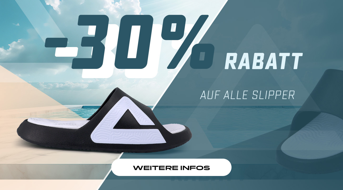 Banner: Bis zu 30% Rabatt auf alle Slipper