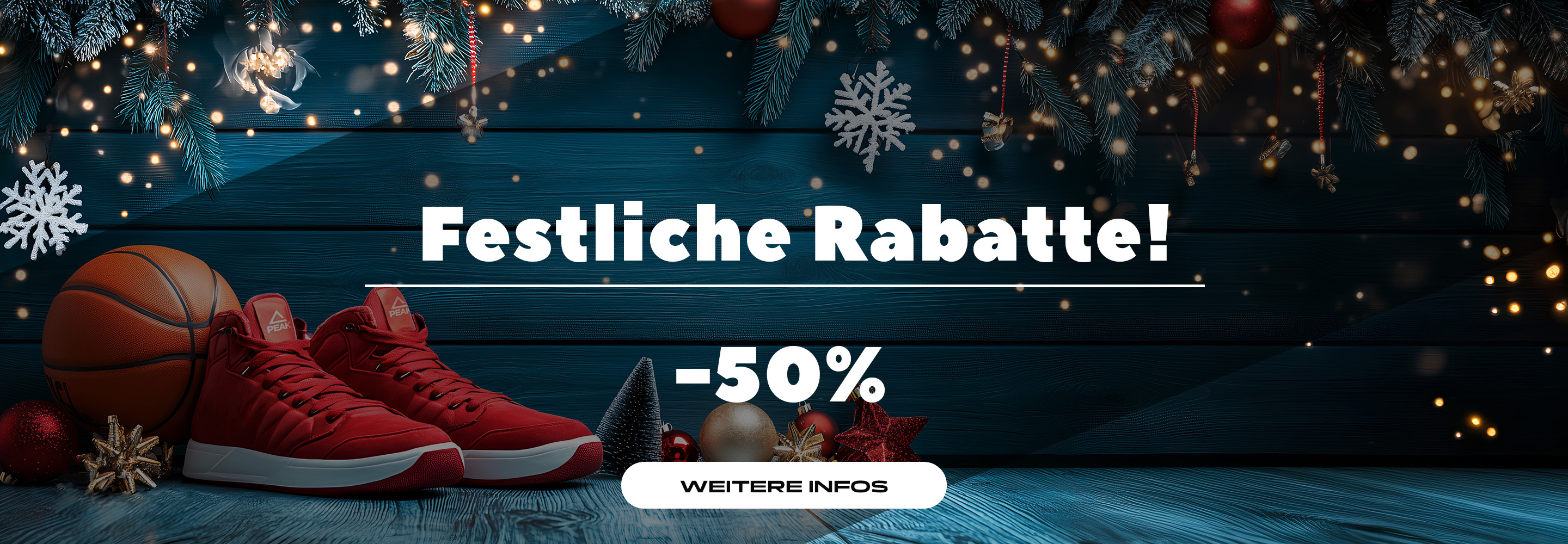 Banner: festliche Rabatte zu Weihnachten bis zu 50% 